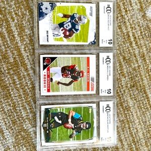 3 graded football cards